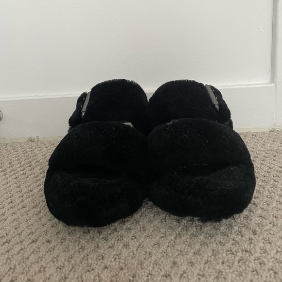 UGG Double Strap Plush Platform Slippers Size 7 - Picture 3 of 8